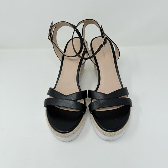 New Stuart Weitzman Catlina Espadrille Wedge Sandal Black Sz 9.5 - Picture 8 of 13